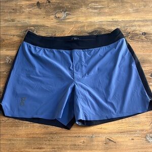 On Running Men's Athletic Shorts in Blue and Black